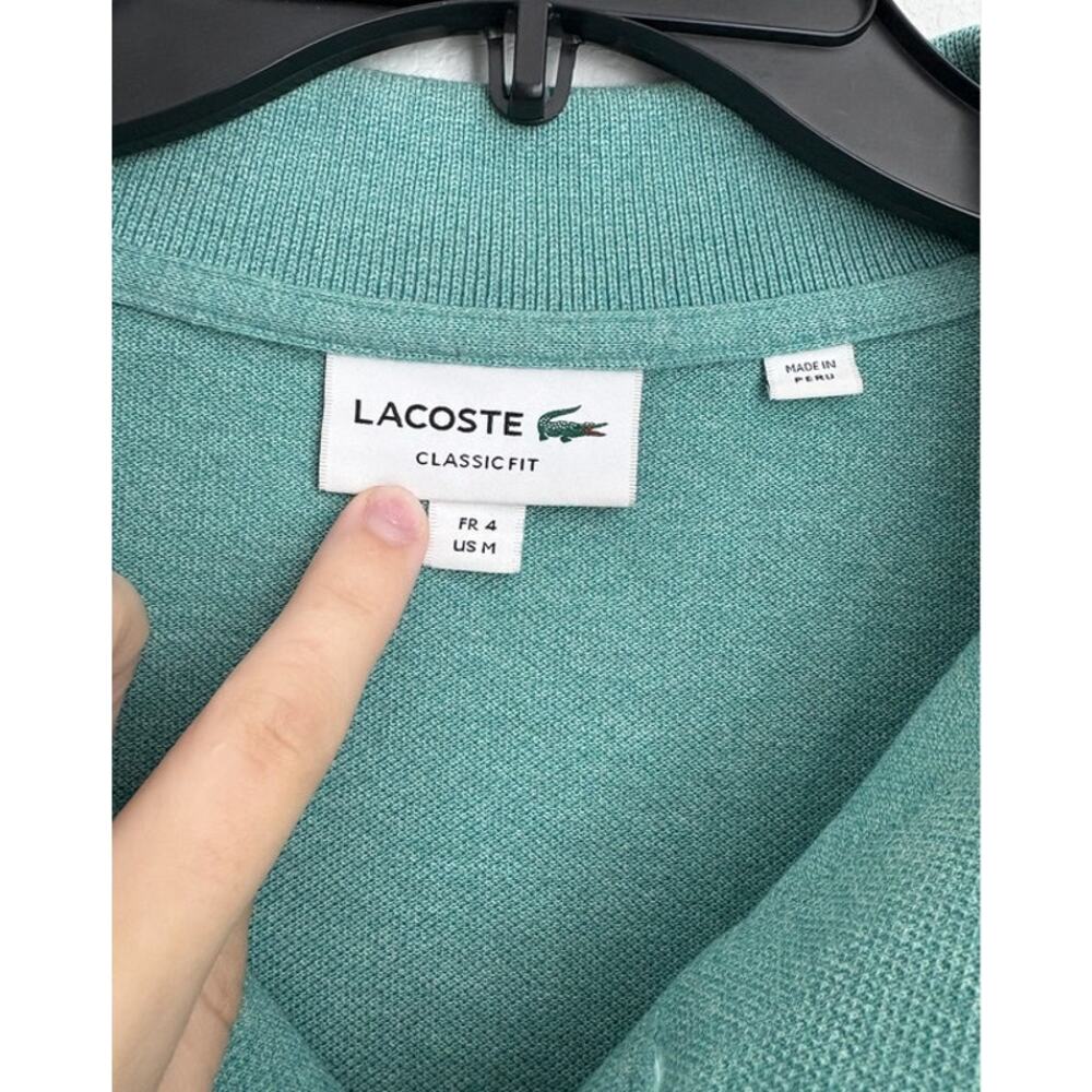 NWOT Mens Lacoste Short Sleeve Classic Fit Chine Pique Polo Shirt Size Medium - Picture 5 of 6